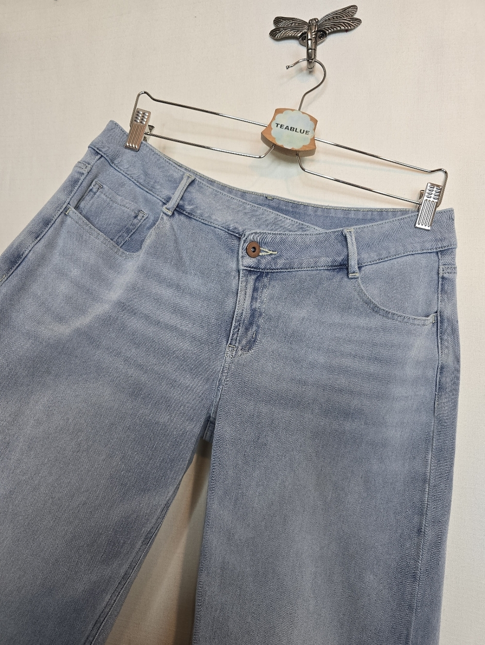 Halara Flex Asymmetric Low Rise Baggy Wide Leg Washed Casual Jean M Tall (8-10) - Picture 8 of 13